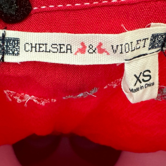 CHELSEA & VIOLET EMBROIDERED DRESS. RED SLEEVELESS BOHO DRESS. LINED SKIRT. - Picture 11 of 14